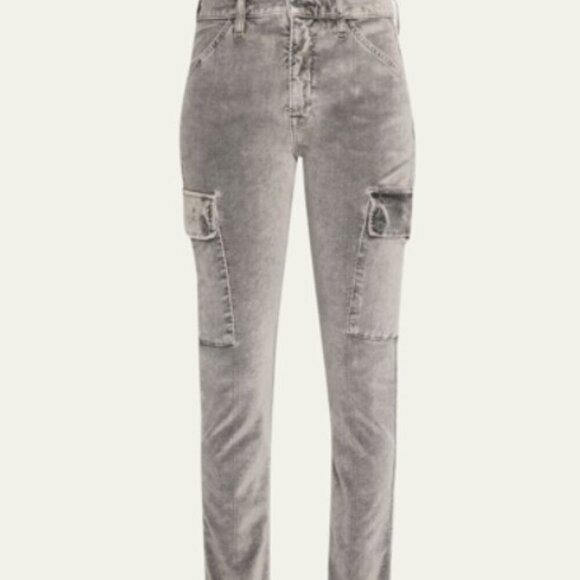 NSF Aria Slim-fit Velvet Utility Pants In Pigment Black Size 26 - Picture 2 of 6